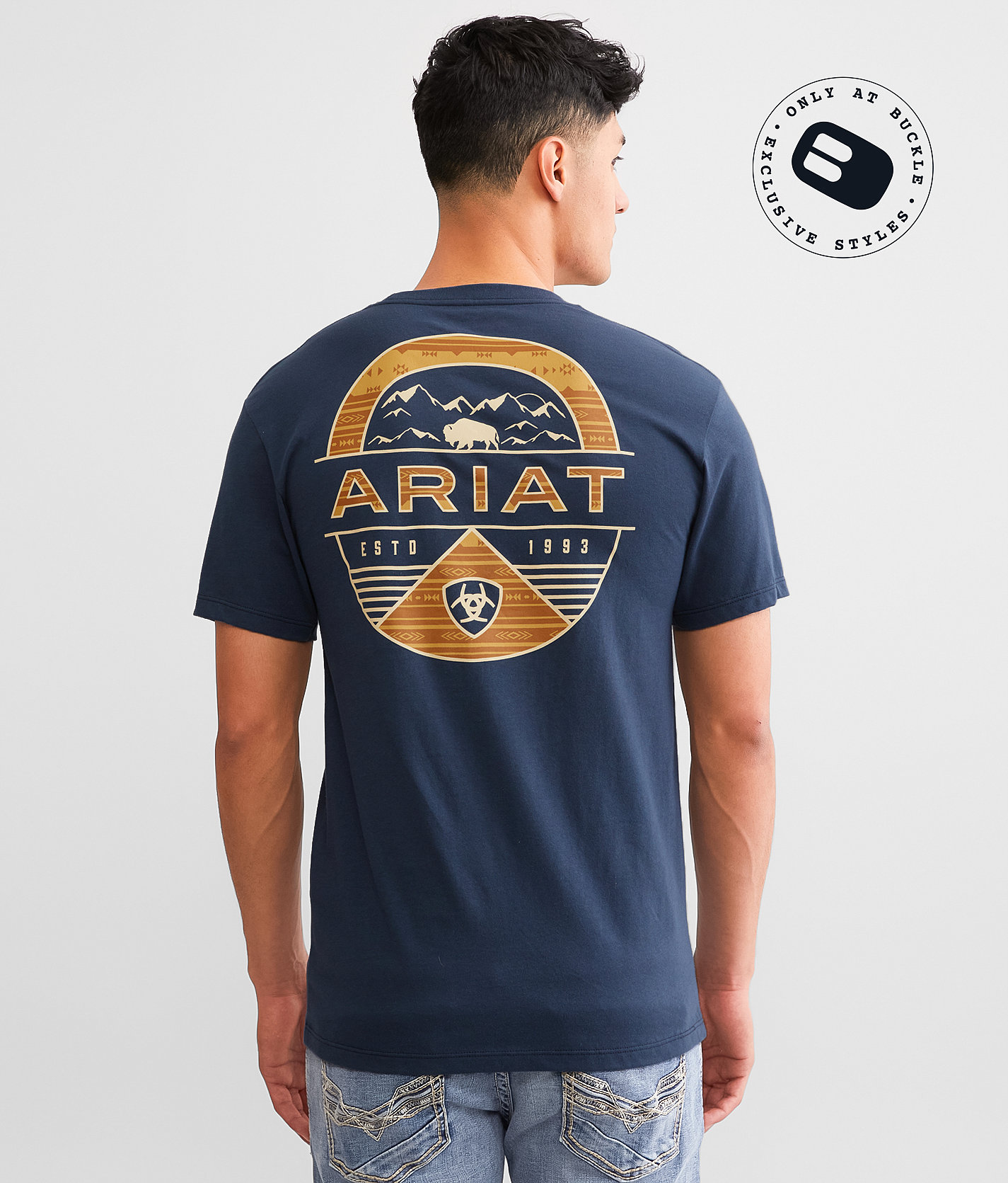 Ariat Sun Valley Circle T-Shirt - Men's T-Shirts in Blue Dusk