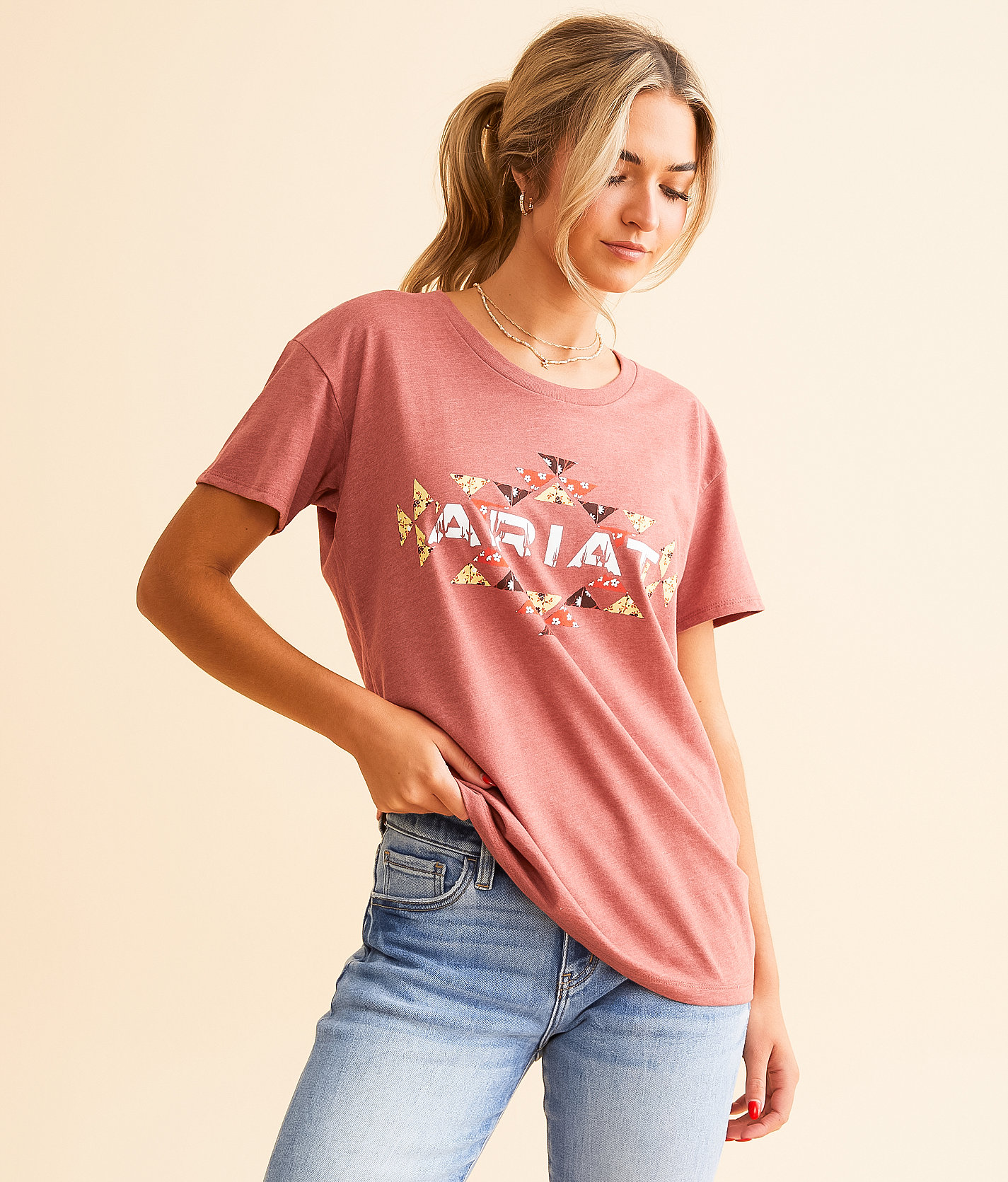 Ariat Southwest Square T-Shirt - Women's T-Shirts in Red Clay Heather