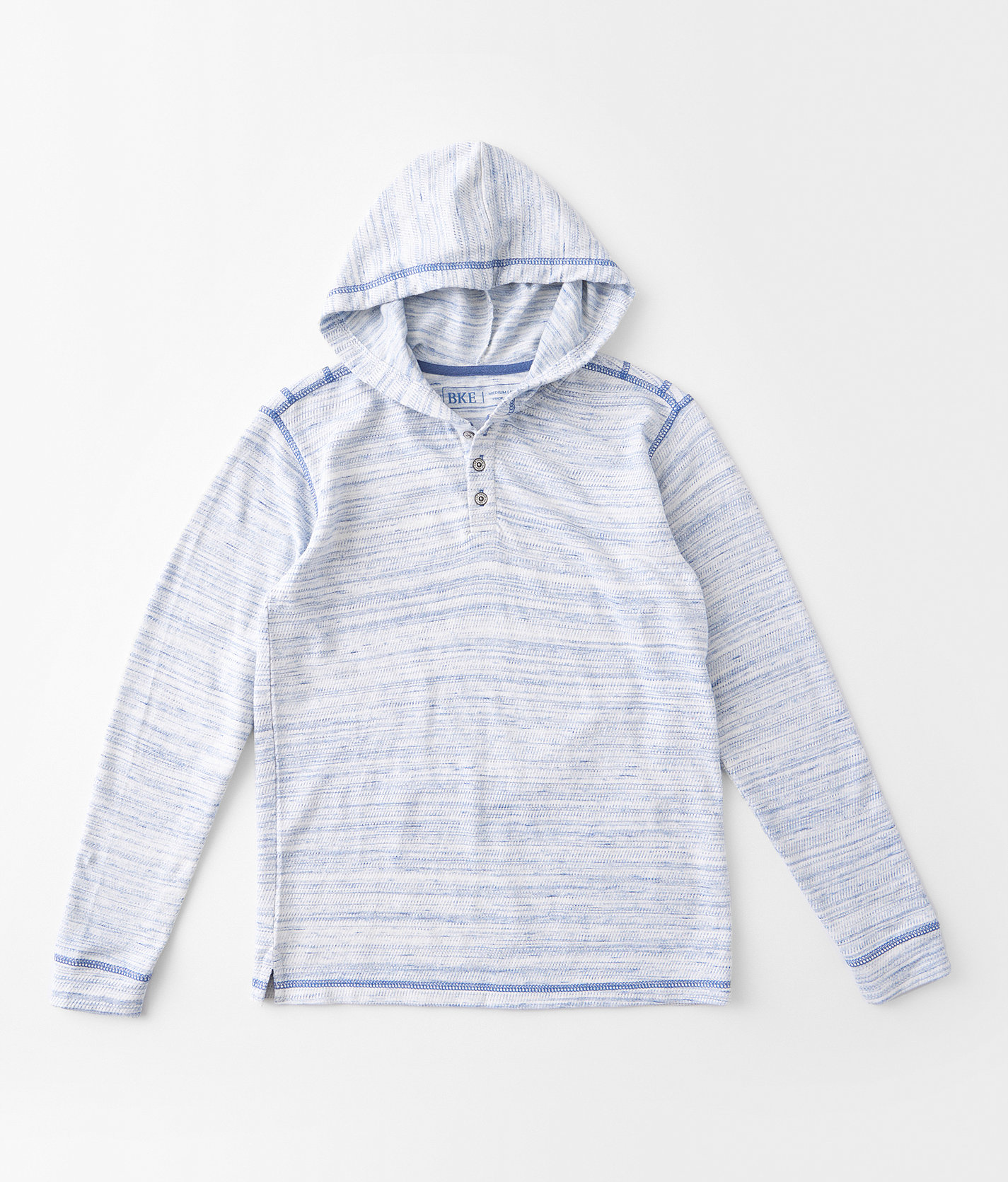 Boys - BKE Marled Henley Hoodie - Boy's Sweatshirts in Light Blue