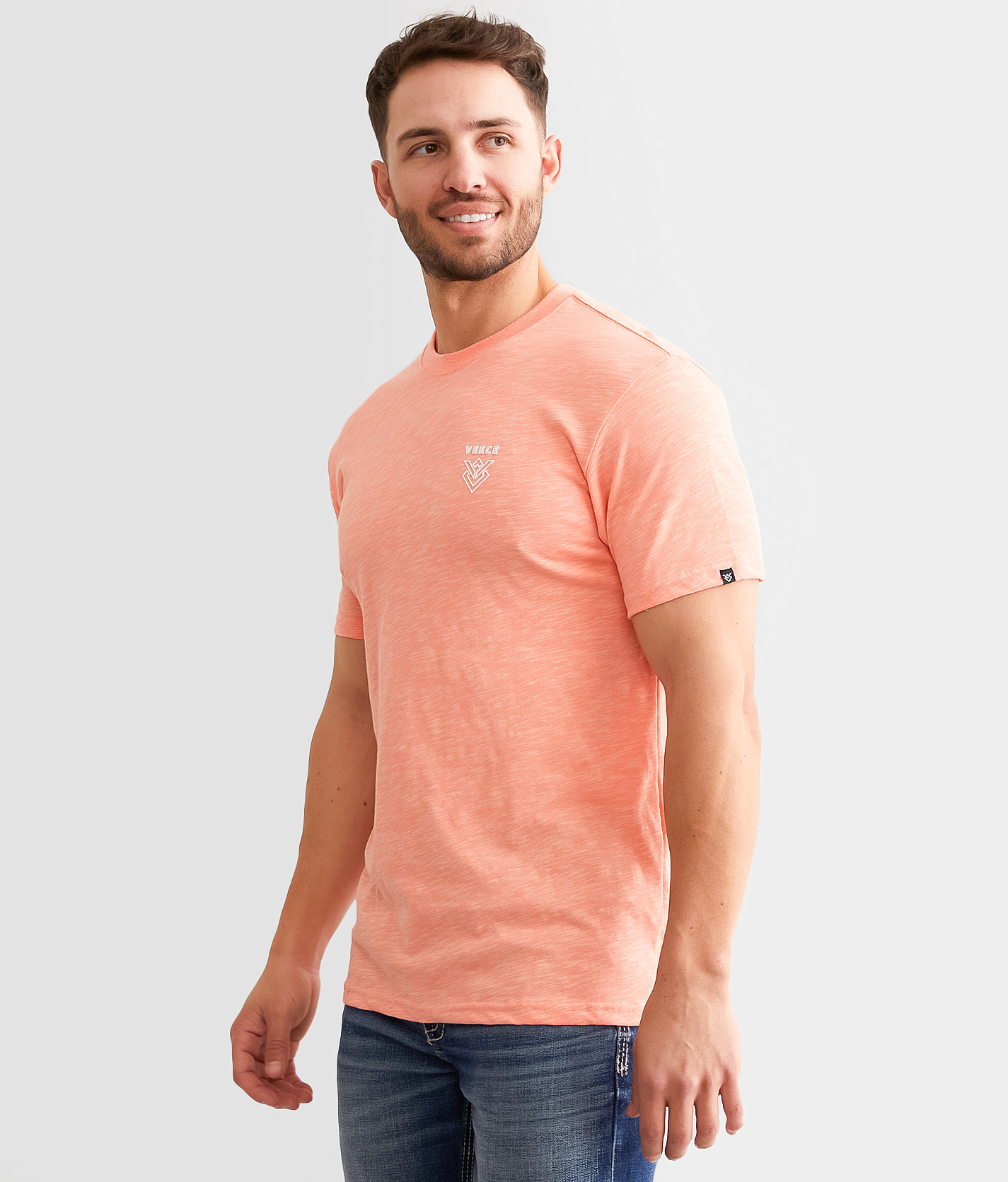 Veece Eroded Words T-Shirt - Men's T-Shirts in Arctic Coral