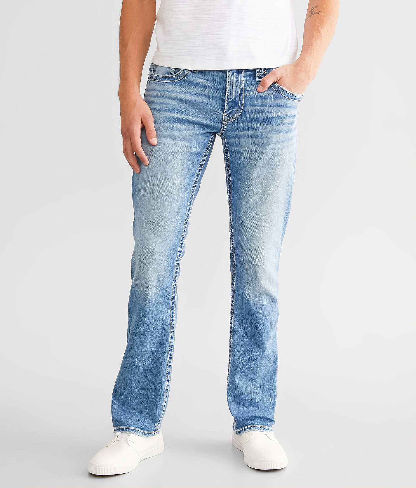 Buckle Black Three Straight Stretch Jean - Men's Jeans in Landewe