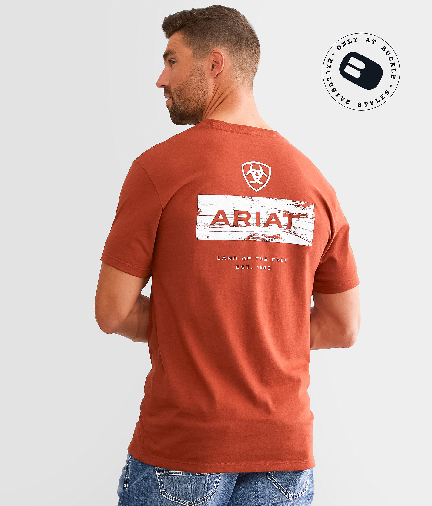 Ariat Stacks T-Shirt - Men's T-Shirts in Red Ochre