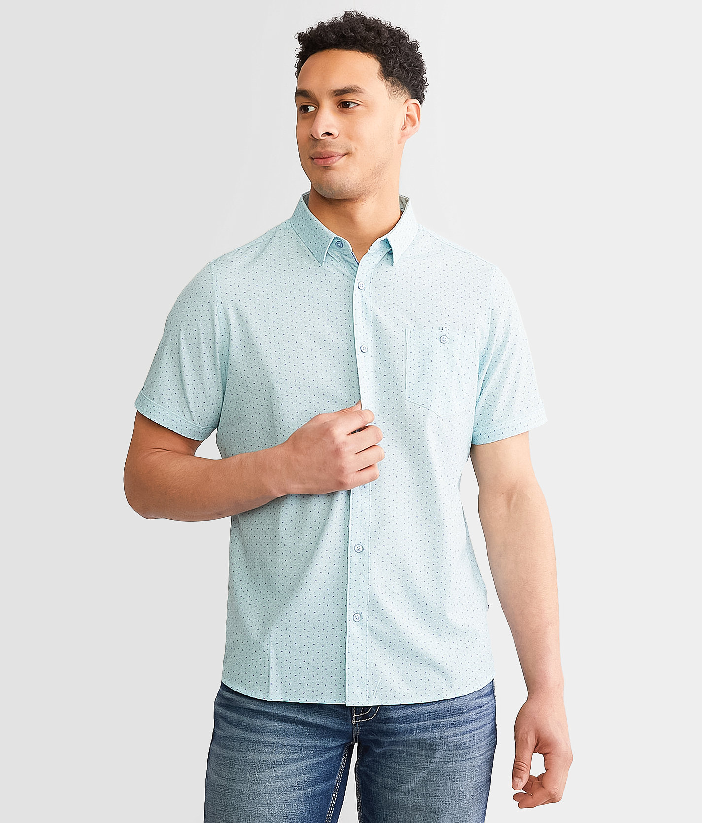 7Diamonds Ostin Stretch Shirt - Men's Shirts in Seafoam