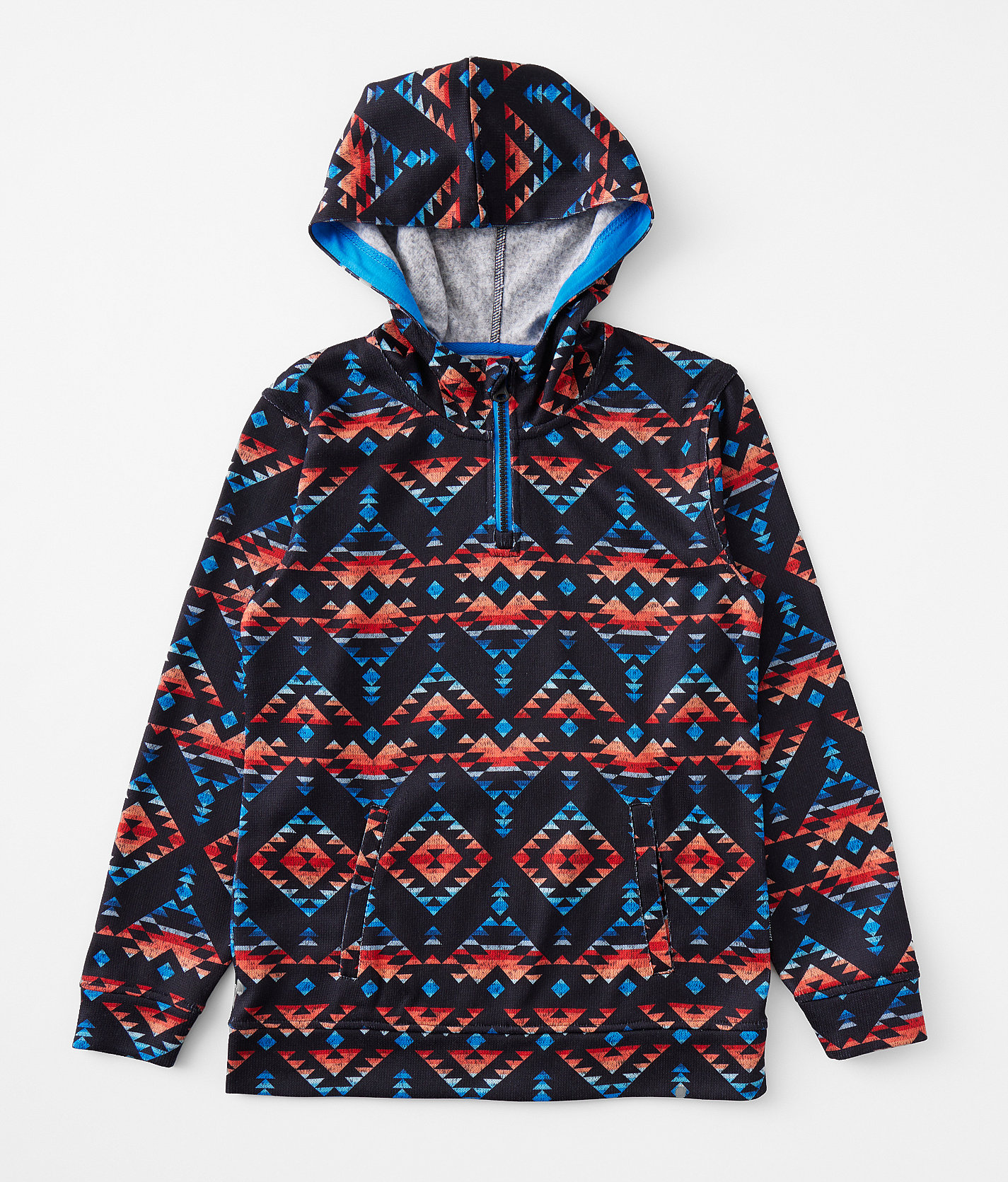 Boys - Departwest Quarter Zip Hooded Sweatshirt - Boy's Sweatshirts in Black