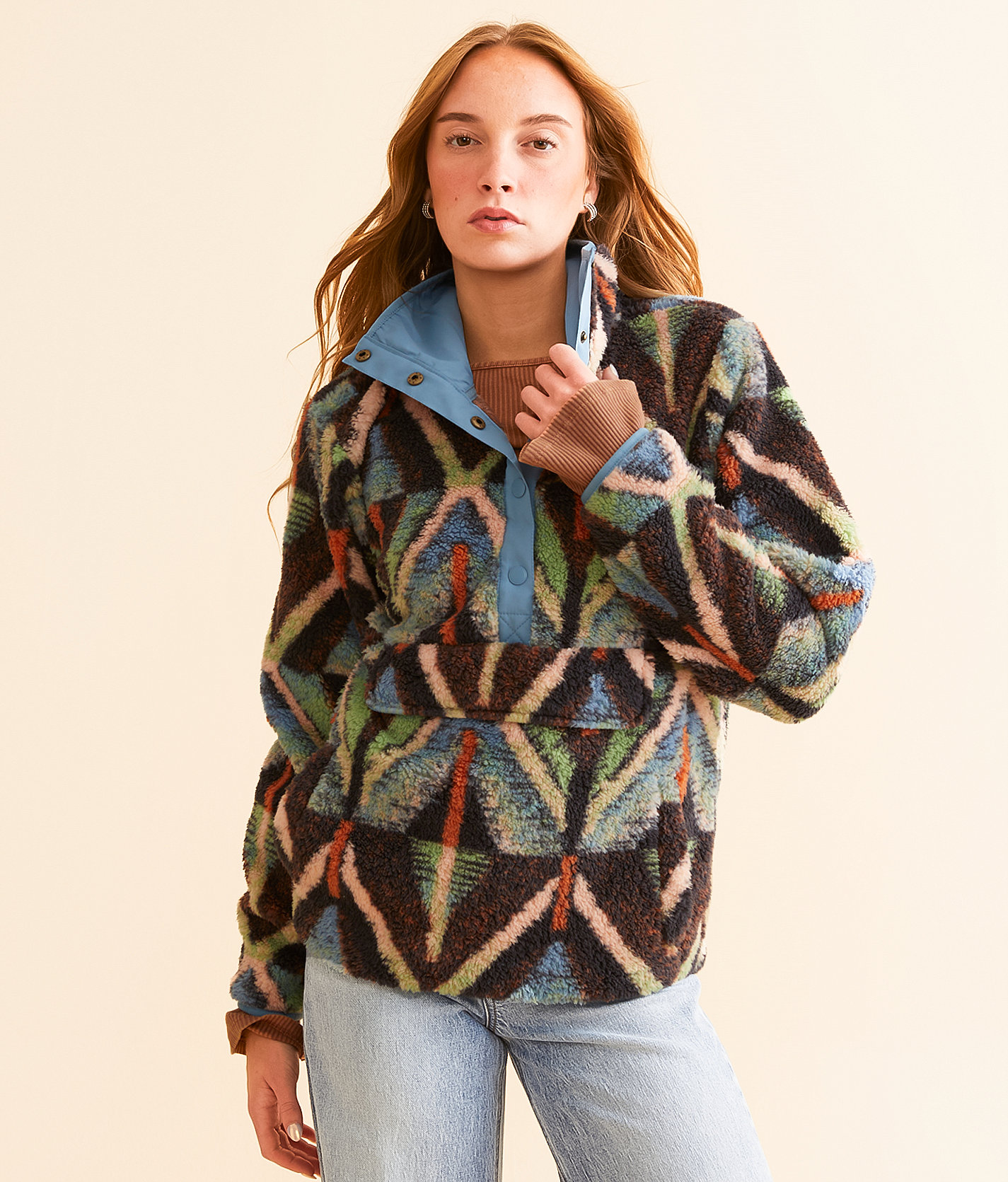 Billabong Switchback Pullover - Women's Sweatshirts in Black Multi 1