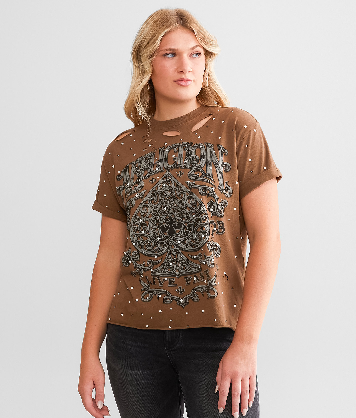 Affliction Polaris T-Shirt - Women's T-Shirts in Coffee Liqueur