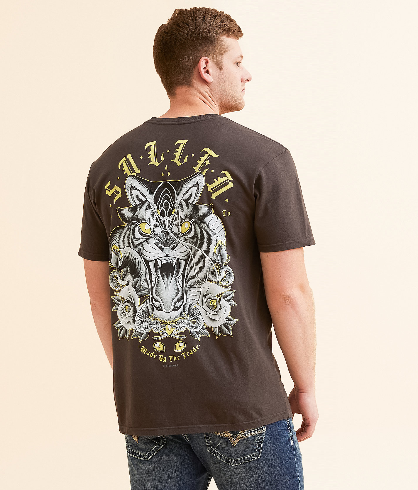 Sullen Tiger Snake T-Shirt - Men's T-Shirts in Vintage Black