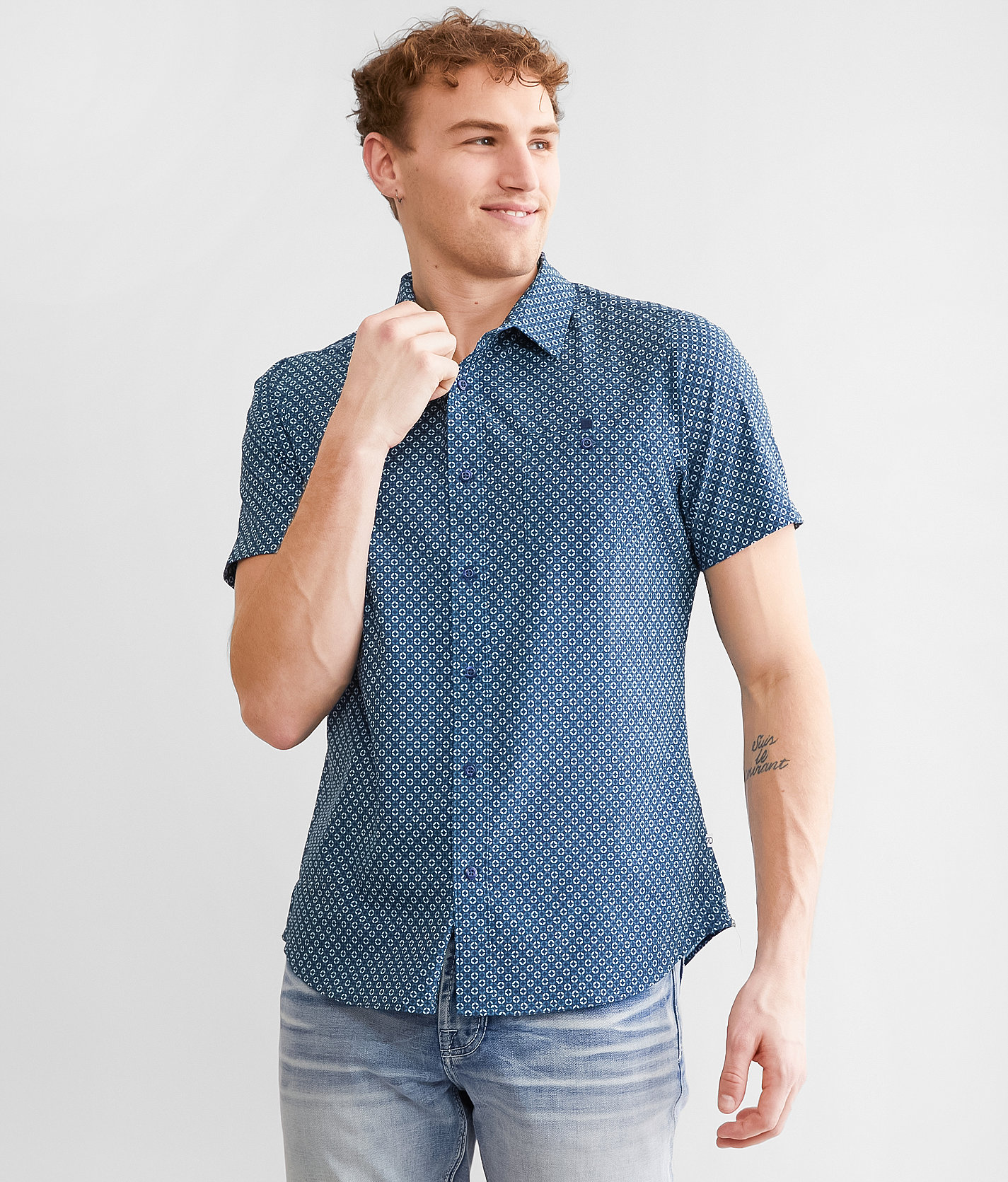 7Diamonds Avalon Stretch Shirt - Men's Shirts in Teal