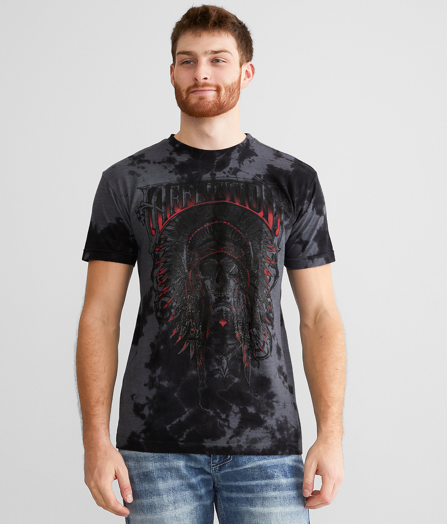 Affliction Ethereal Mist T-Shirt - Men's T-Shirts in Charcoal Bk Crystal Wash