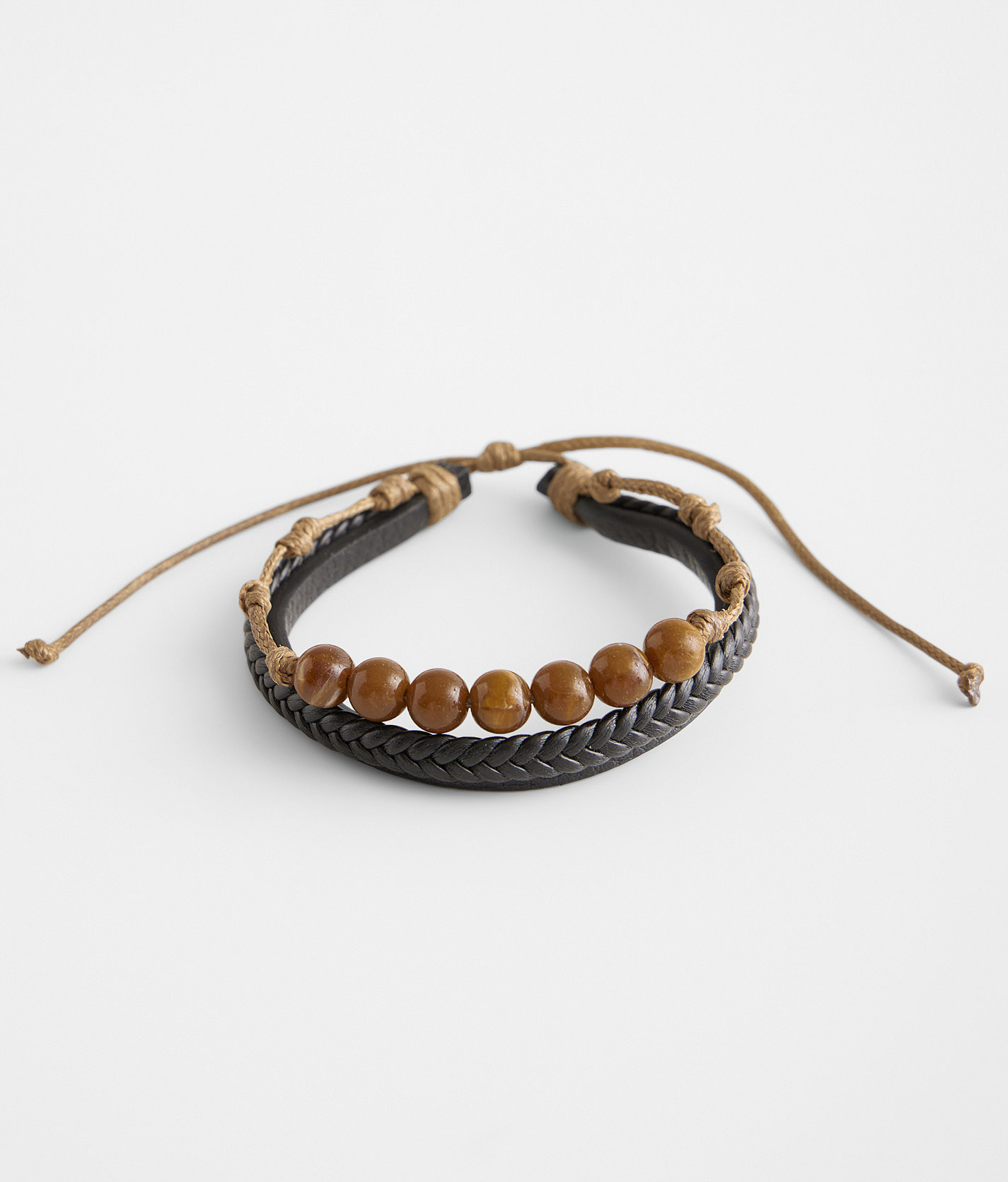 BKE Triple Slider Bracelet - Men's Jewelry in Black Brown