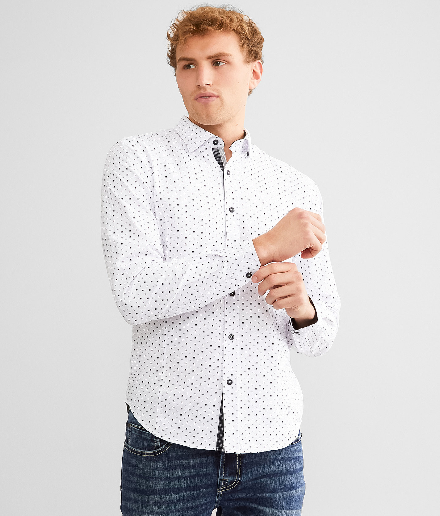 Eight X Micro Print Shirt - Men's Shirts in White