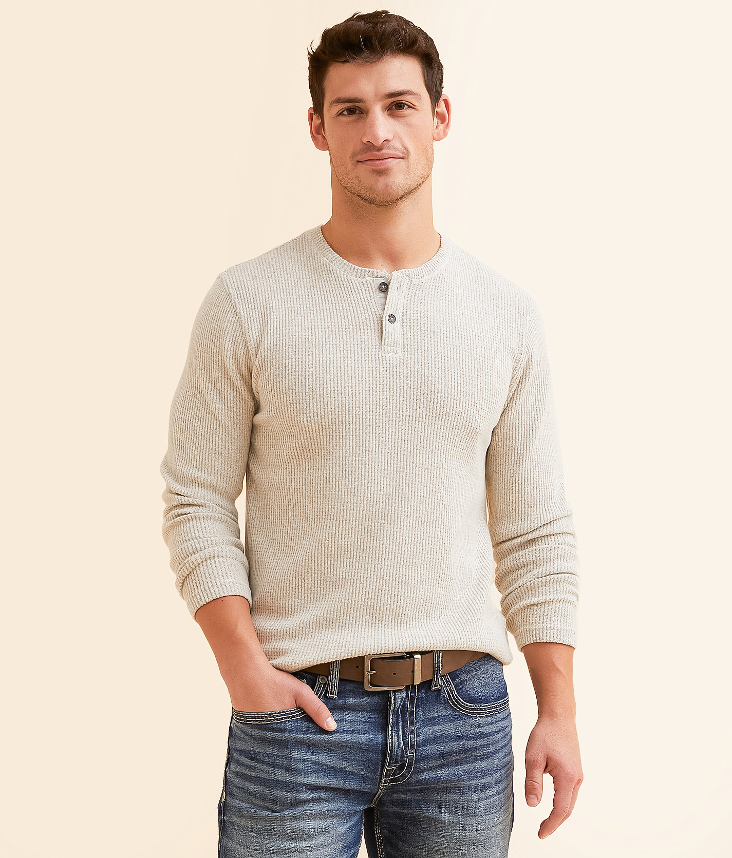 Outpost Makers Brushed Henley - Men's T-Shirts in Dune