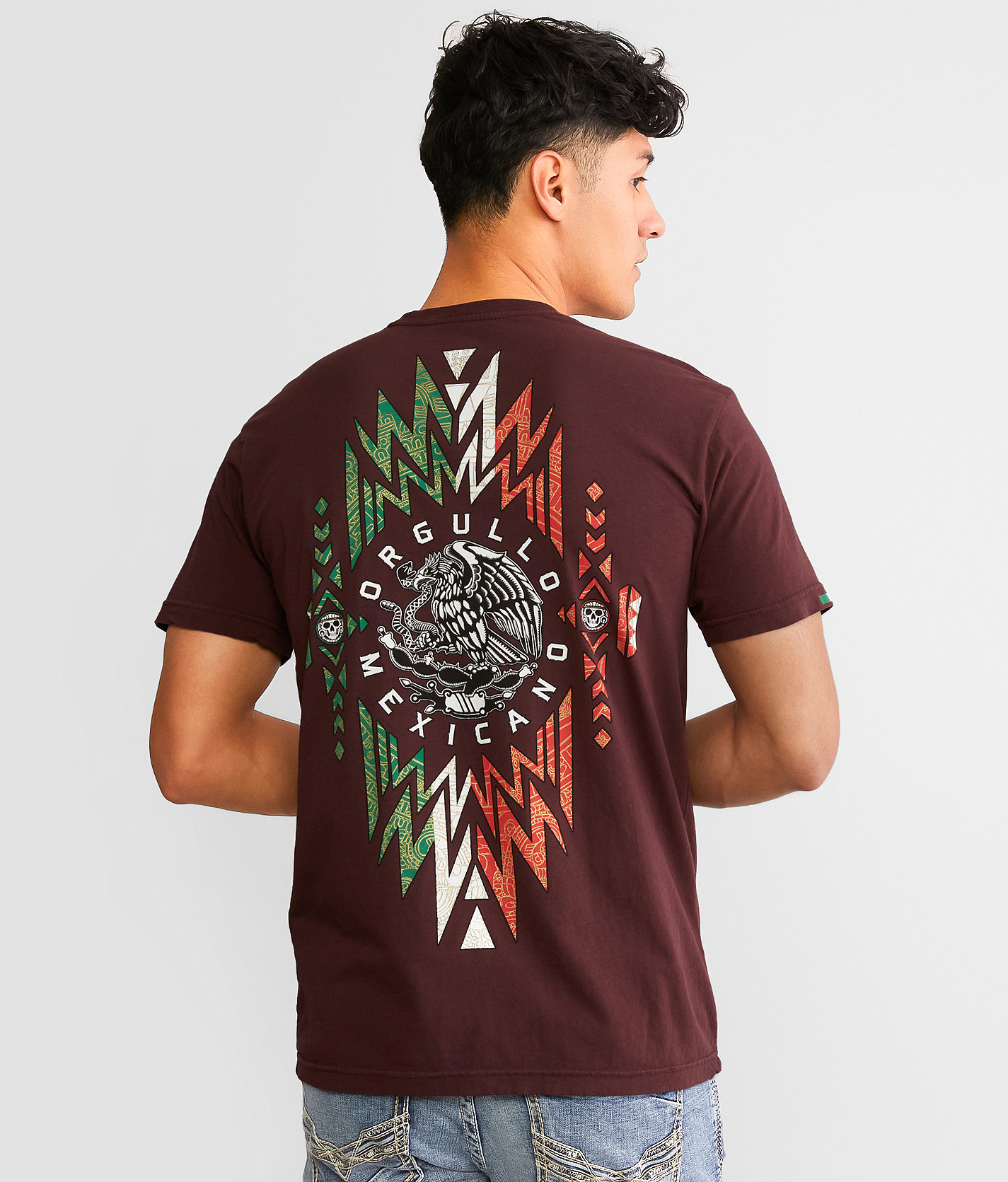 Freedom Ranch Aztec Sun T-Shirt - Men's T-Shirts in Burgundy