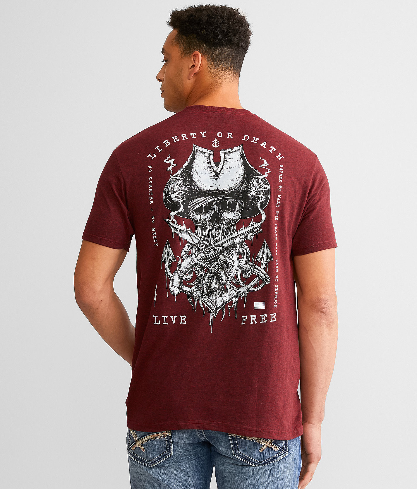 Howitzer Pirates Liberty T-Shirt - Men's T-Shirts in Crimson Black Heather