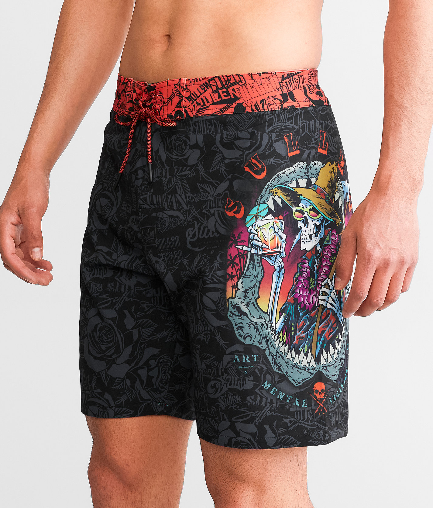 Sullen Mental Vacation Stretch Boardshort - Men's Swimwear in Black