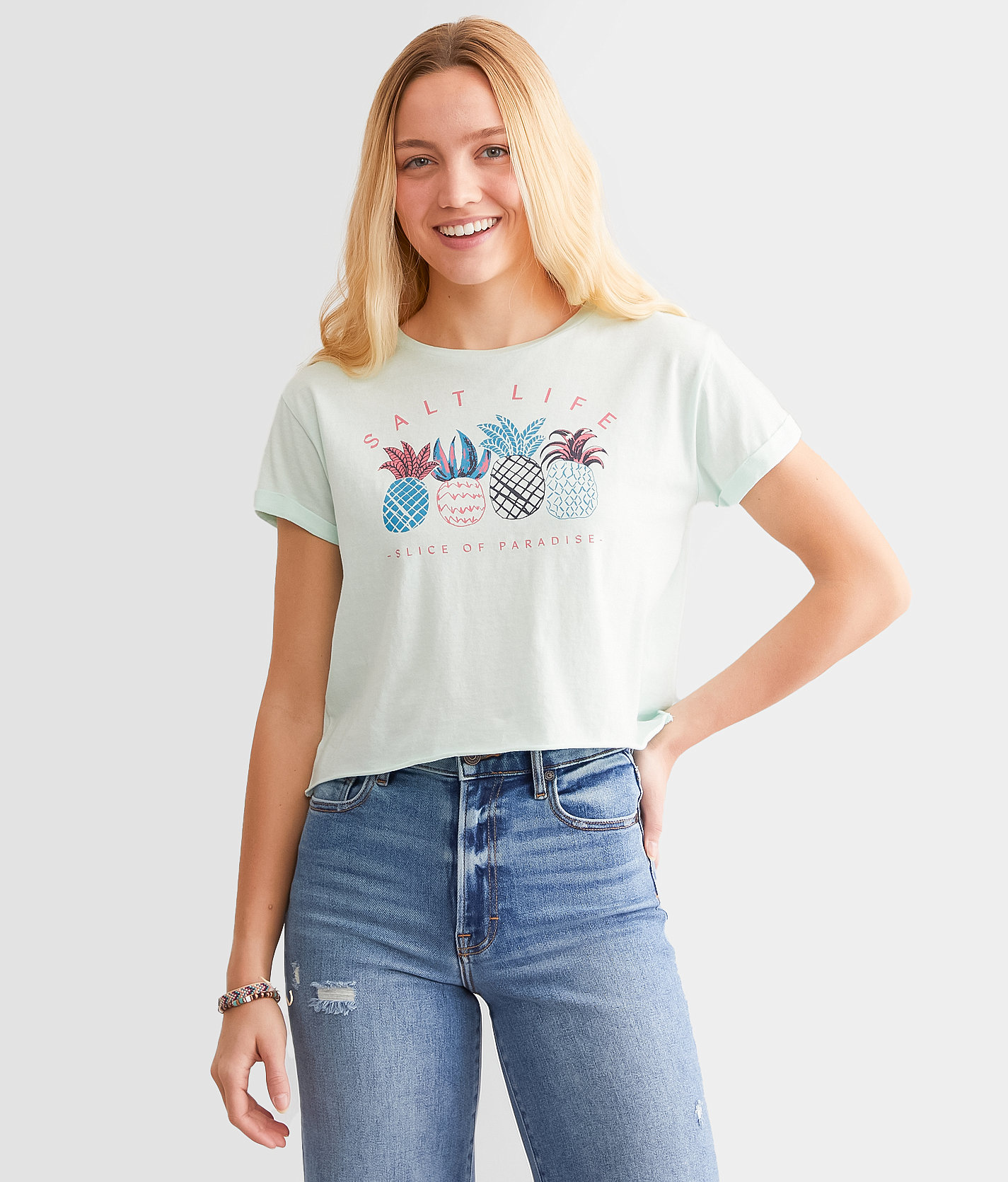 Salt Life Maui Wowie Cropped T-Shirt - Women's T-Shirts in Soothing Sea