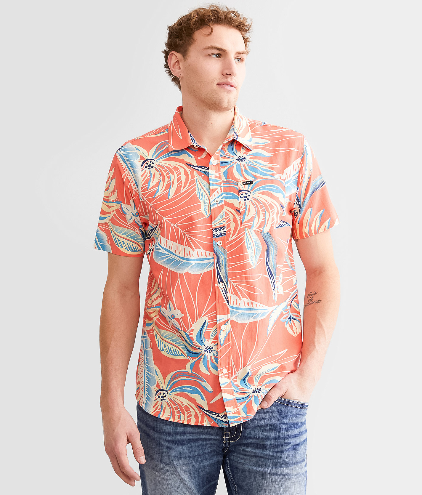 O'Neill Oasis Eco Standard Shirt - Men's Shirts in Coral