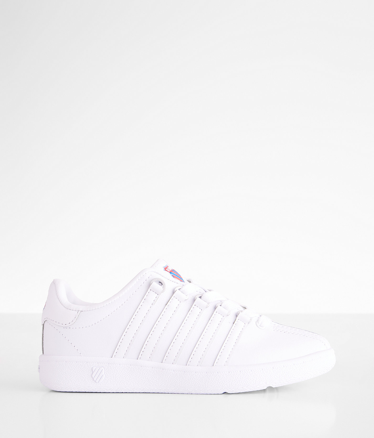 Girls - K-Swiss Classic Heritage Leather Sneaker - Girl's Shoes in White Classic Blue Red