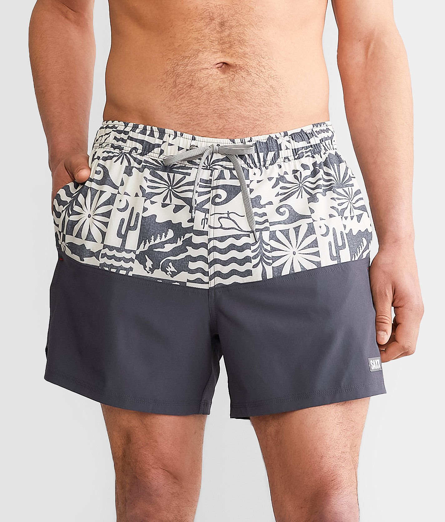 SAXX Oh Buoy 2N1 DropTemp Stretch Swim Trunks - Men's Swimwear in West Coast India Ink