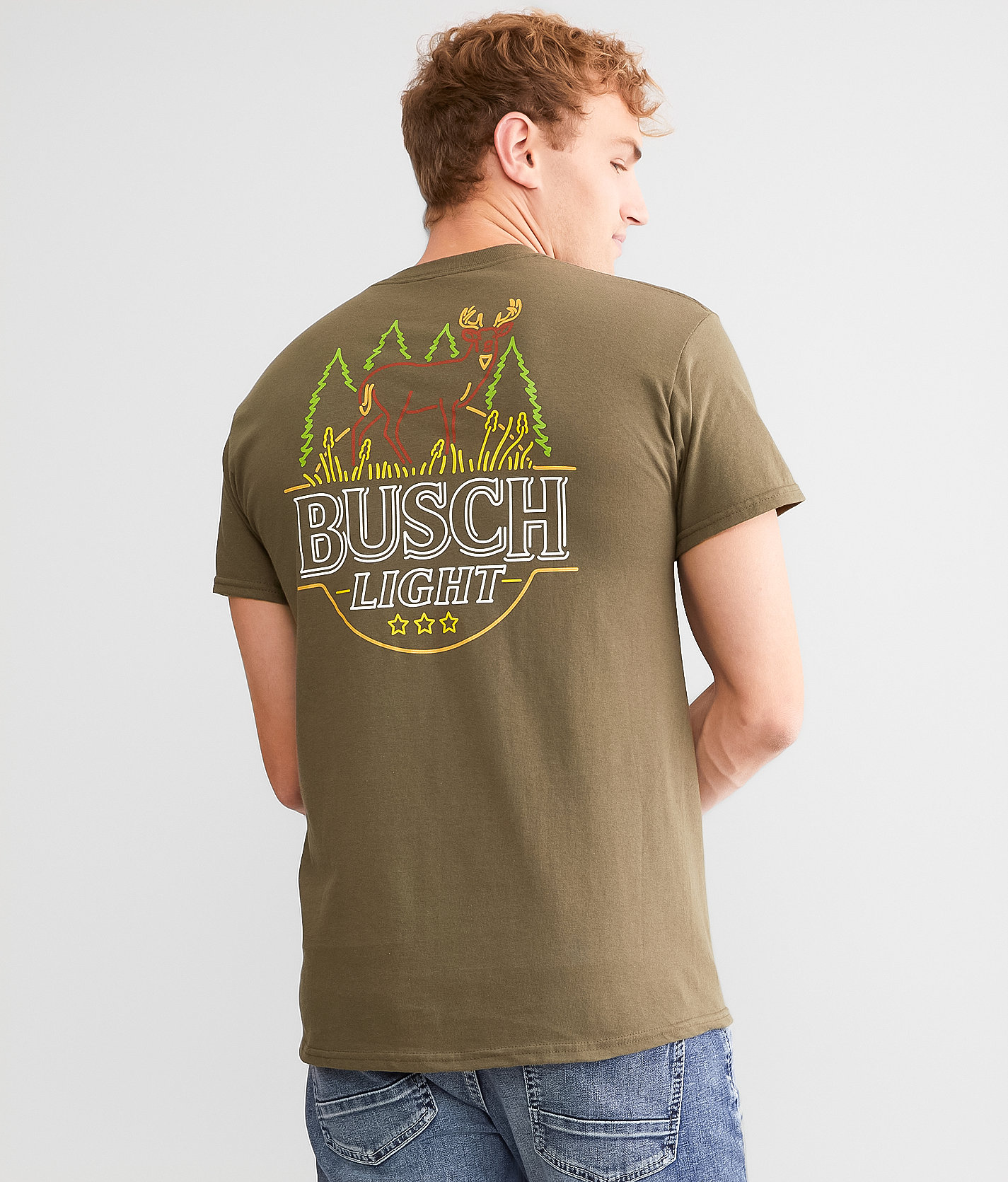 Brew City Busch Light® Deer T-Shirt - Men's T-Shirts in Olive