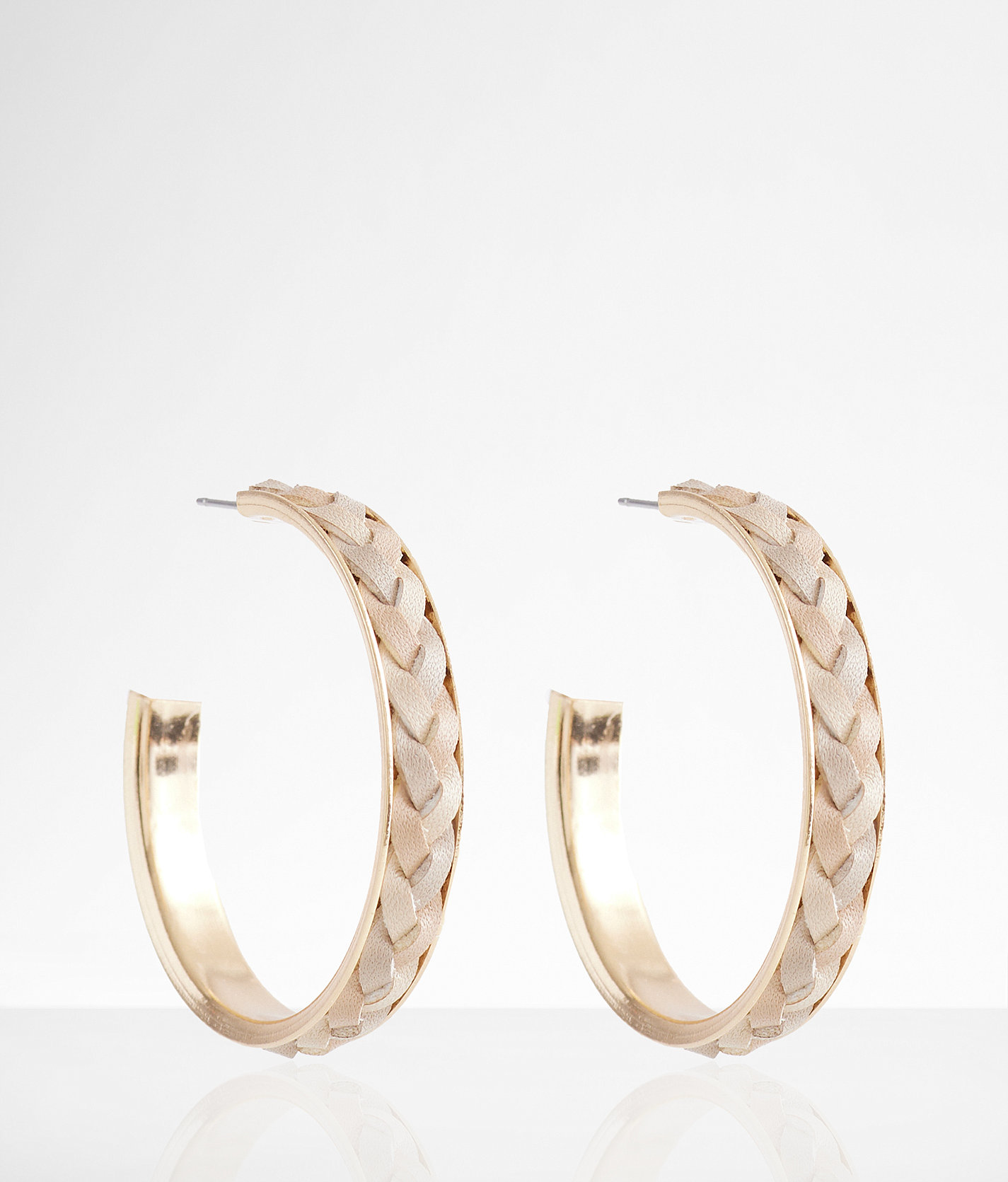 boutique by BKE Braided Hoop Earring - Women's Jewelry in Beige Gold