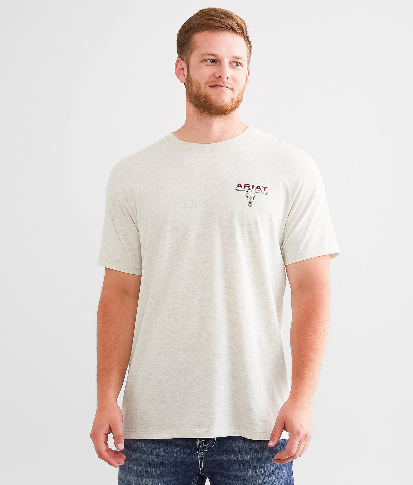 Ariat Longhorn Shadows T-Shirt - Men's T-Shirts in Oatmeal