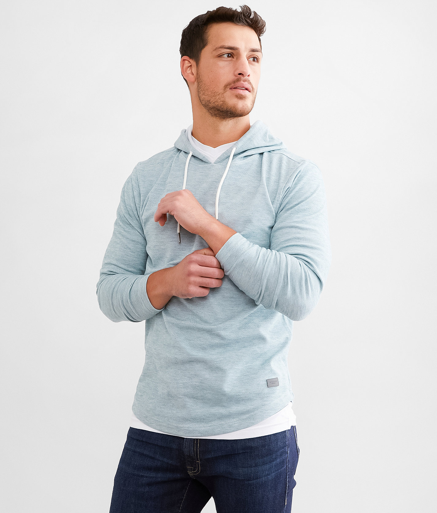 Outpost Makers Brushed Knit Hoodie - Men's Sweatshirts in Stormy Sea