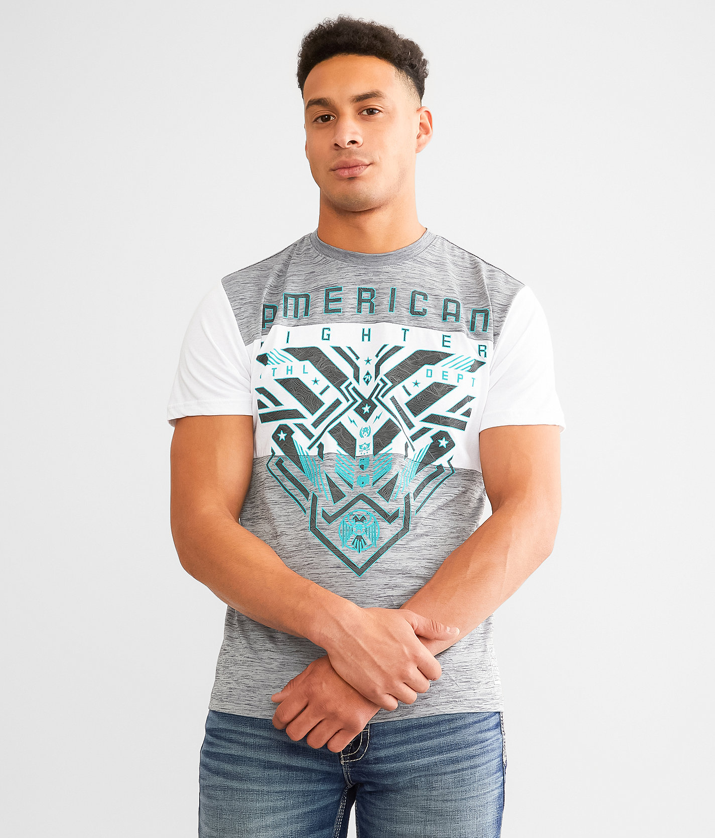 American Fighter Montross T-Shirt - Men's T-Shirts in Heather Grey White
