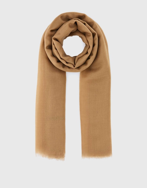 Cashmere Embroidered Logo Scarf