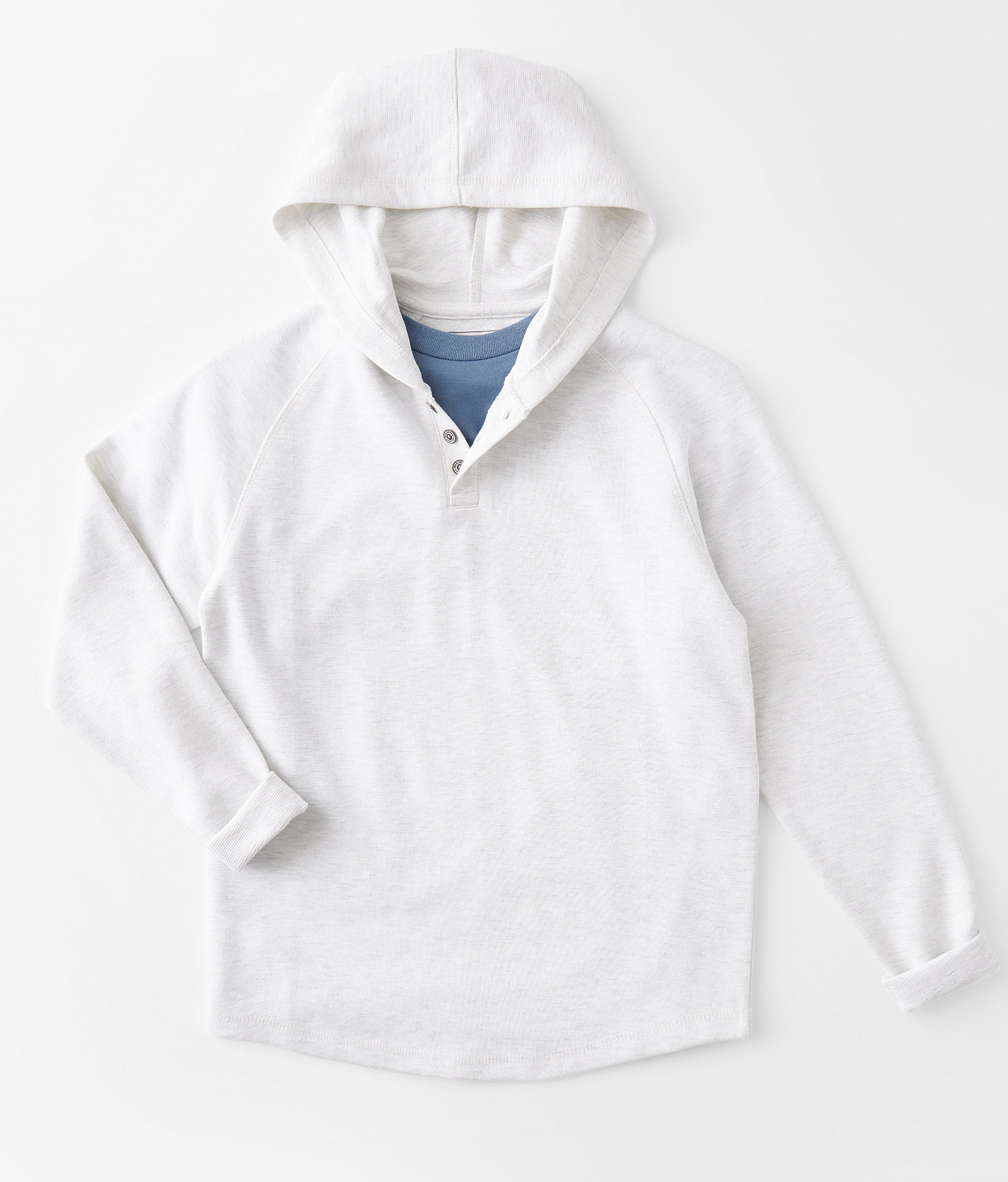 Boys - BKE Marled Henley Hoodie - Boy's Sweatshirts in Summer White