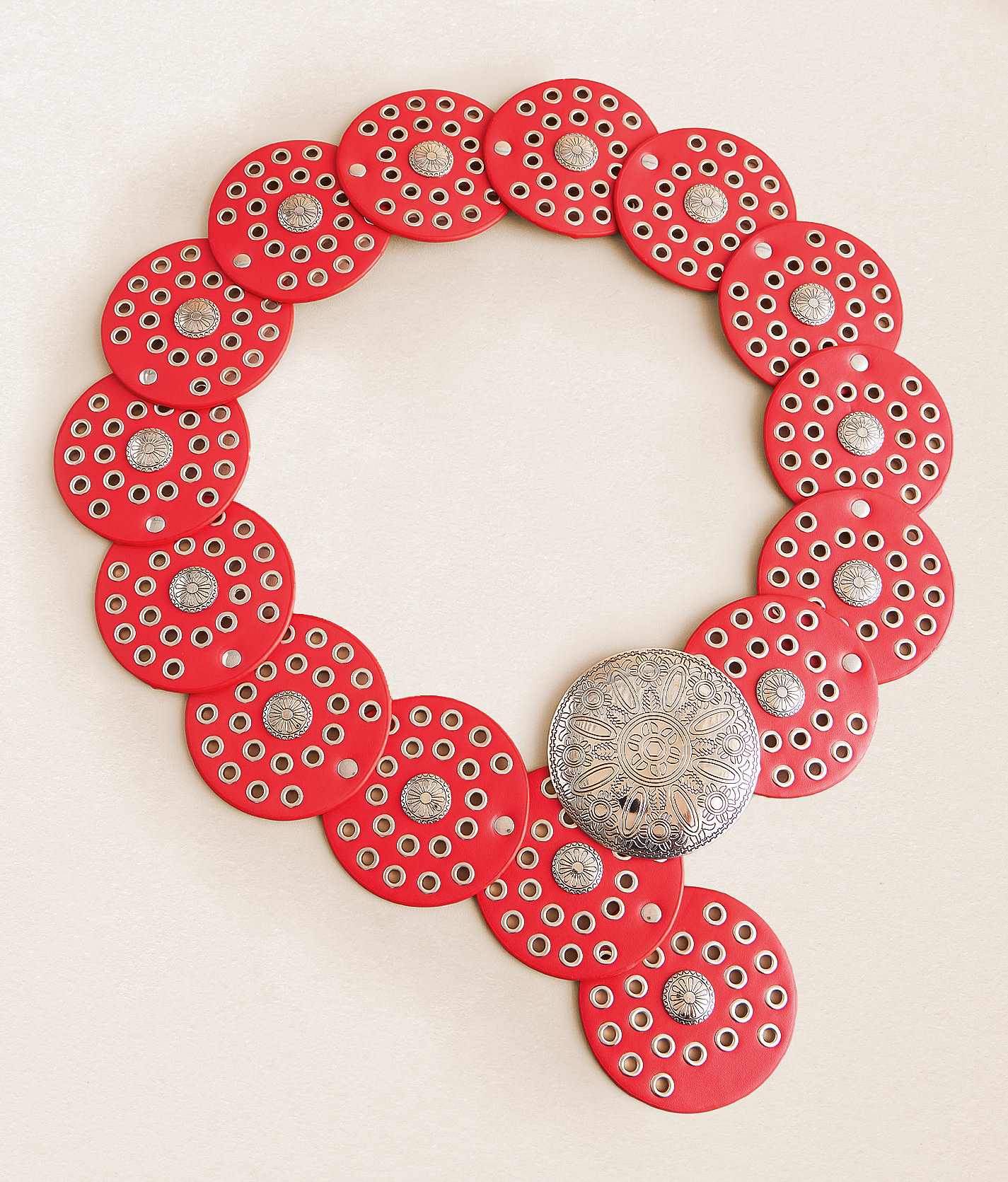 BKE Grommet Circle Belt - Women's Belts in Red