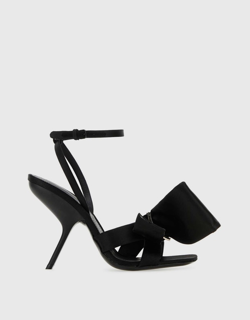 Satin Symmetrical Bow High-Heeled Sandals
