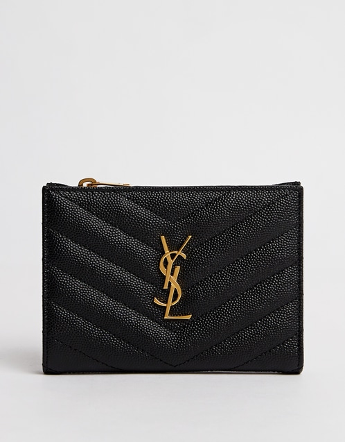 Cassandre Matelasse Fragments Calfskin Bi-Fold Zipped Wallet