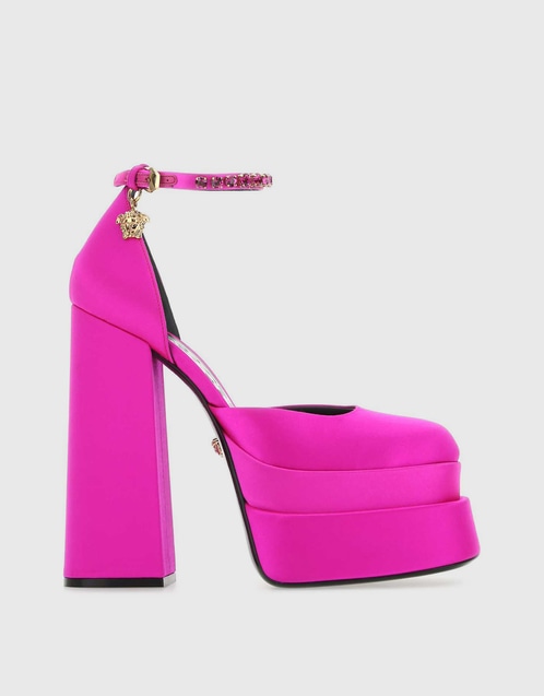 Medusa Satin Platform High-Heeled Pumps