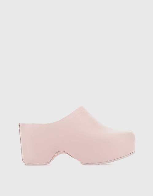 G Clog Leather Platform Mules