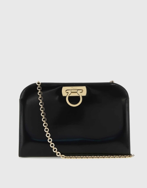 Gancini Leather Chain Crossbody Bag