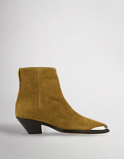 Adnae Suede Leather Mid-Heeled Ankle Boots