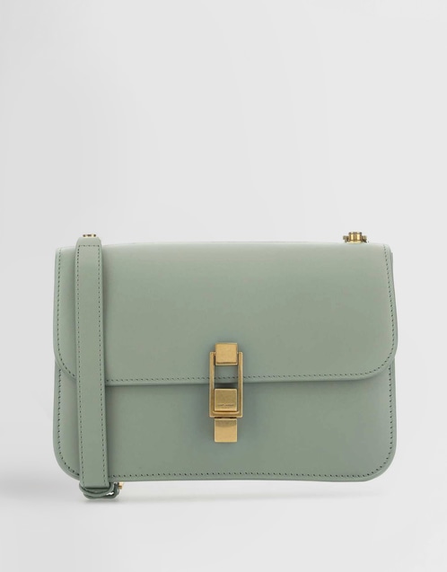 Carre Bovine Leather Flap Crossbody Bag