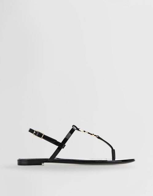 Casandra Patent Leather Flat Sandals