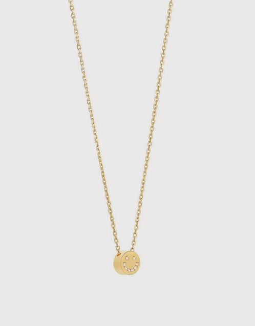 Modern Words Fine Diamond-Happy Necklace