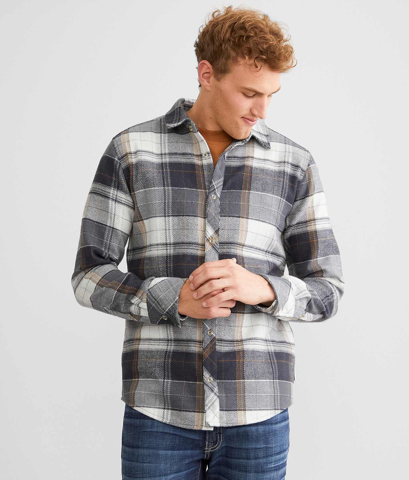 Departwest Flannel Shirt - Men's Shirts in Charcoal Gold