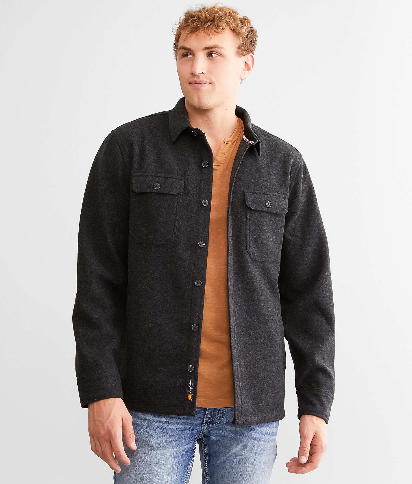 Flag & Anthem Irwin Flannel Shacket - Men's Coats & Jackets in Charcoal