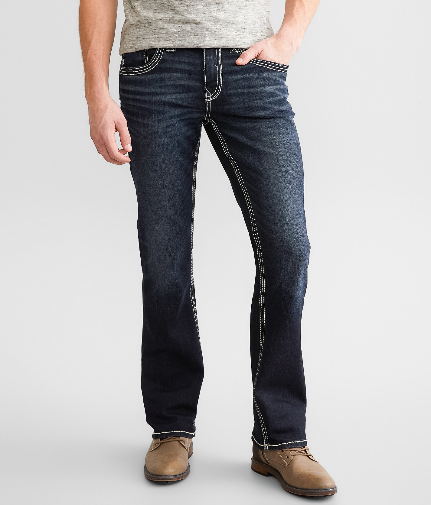 Buckle Black Three Boot Stretch Jean - Men's Jeans in Shadow
