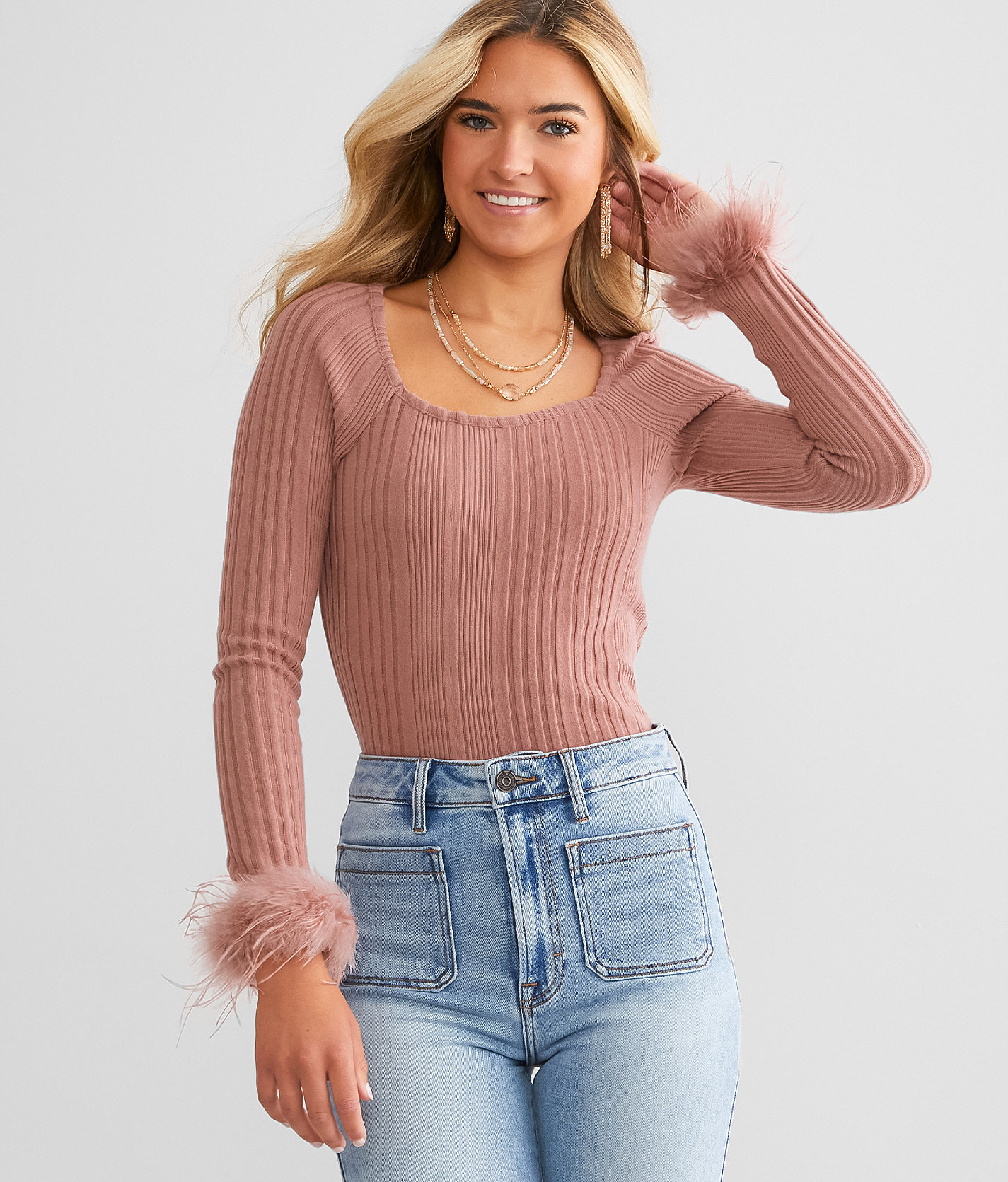 Willow & Root Brushed Knit Top - Women's Shirts & Blouses in Woodrose