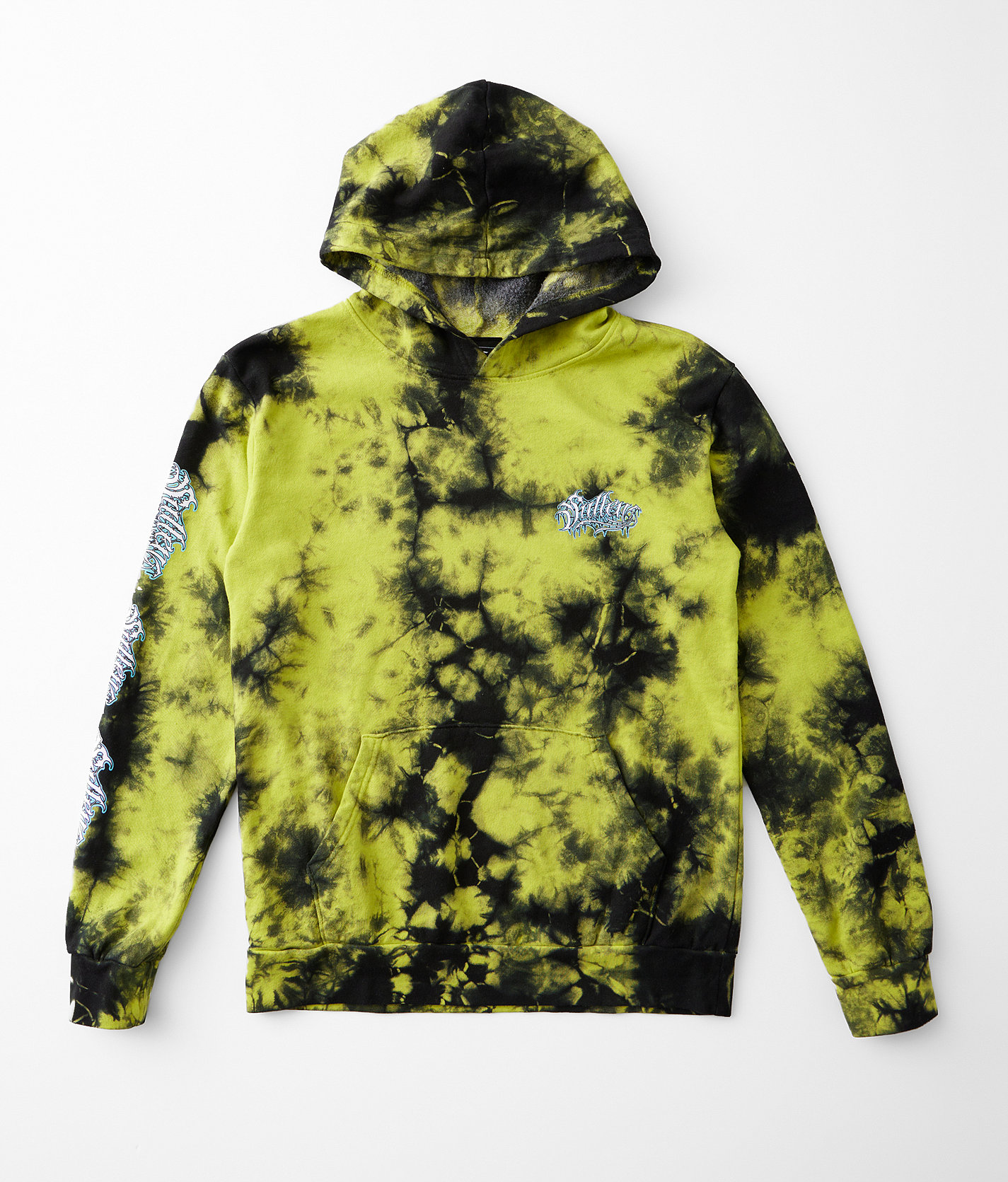 Boys - Sullen Red Skull Hooded Sweatshirt - Boy's Sweatshirts in Black Acid Lime Geode Was