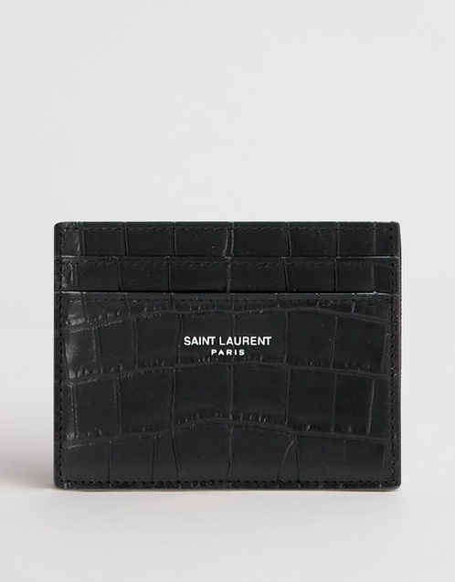 Men's Calfskin Crocodile Embossed Cardholder