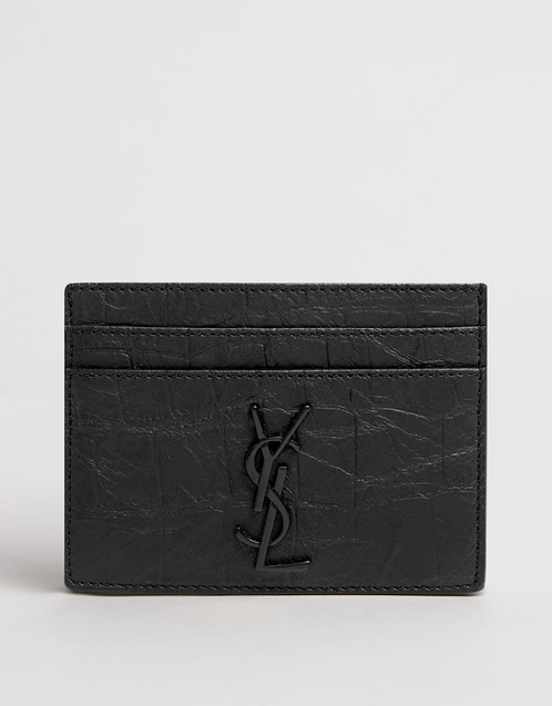 Men's Cassandre Lamb Leather Crocodile Embossed Cardholder