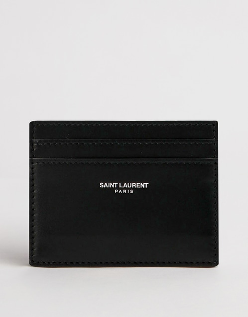 Men's Calfskin Logo Print Cardholder