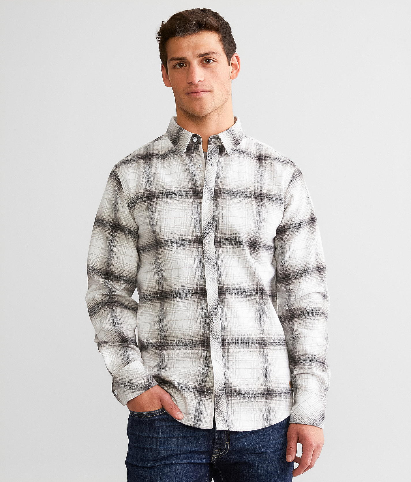 Outpost Makers Flannel Shirt - Men's Shirts in White Black Grey