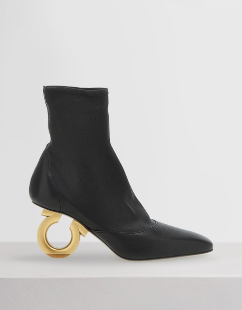 Adhar Nappa Leather Mid-Heeled Ankle Boots
